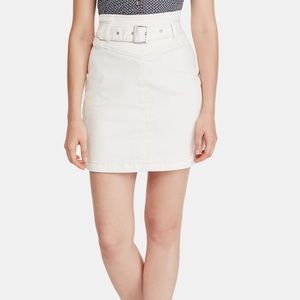 Free People white belted mini skirt, size 6